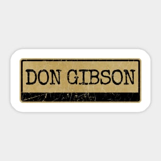 Aliska text black retro - Don Gibson Sticker